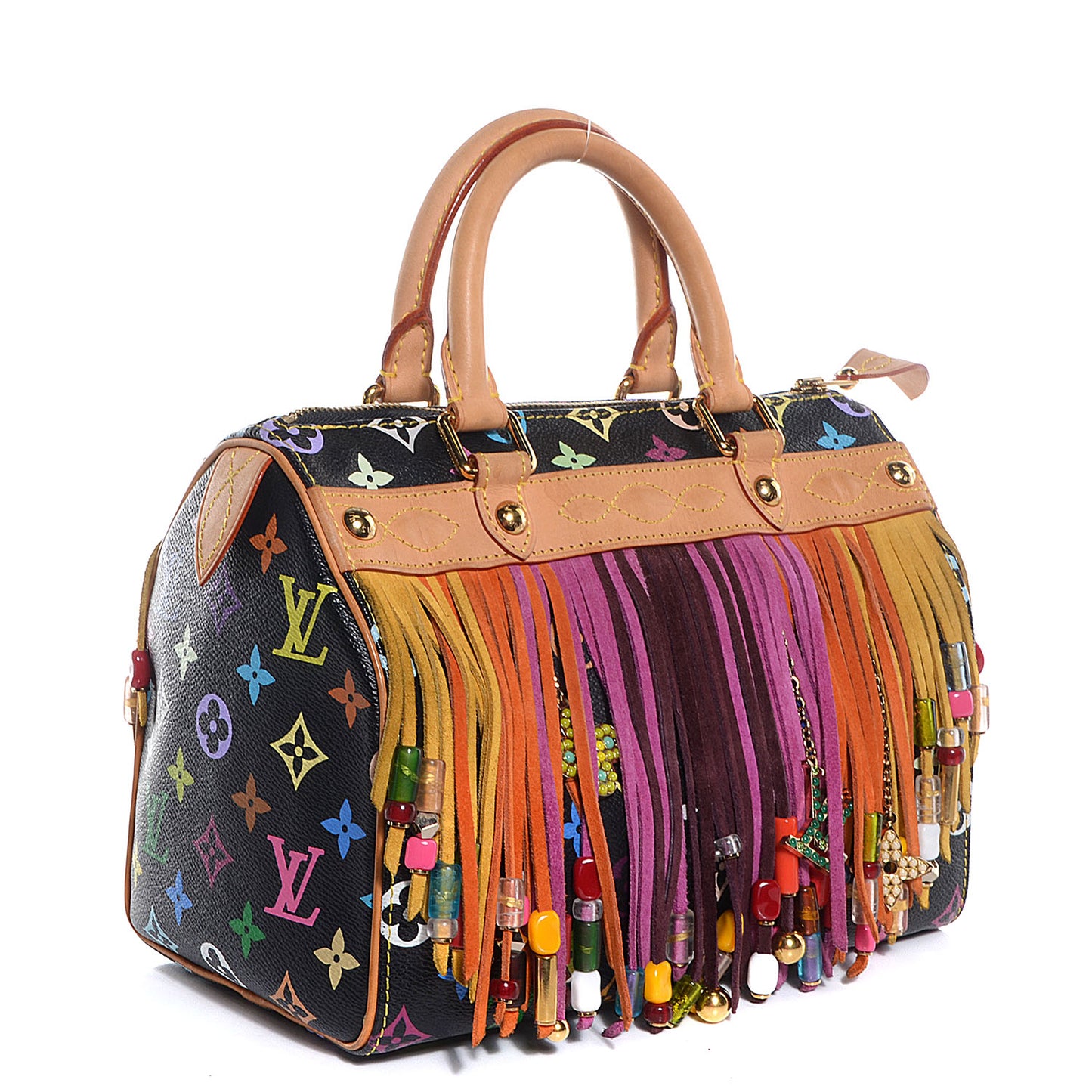 Monogram Multicolor Fringe Speedy 25 Black