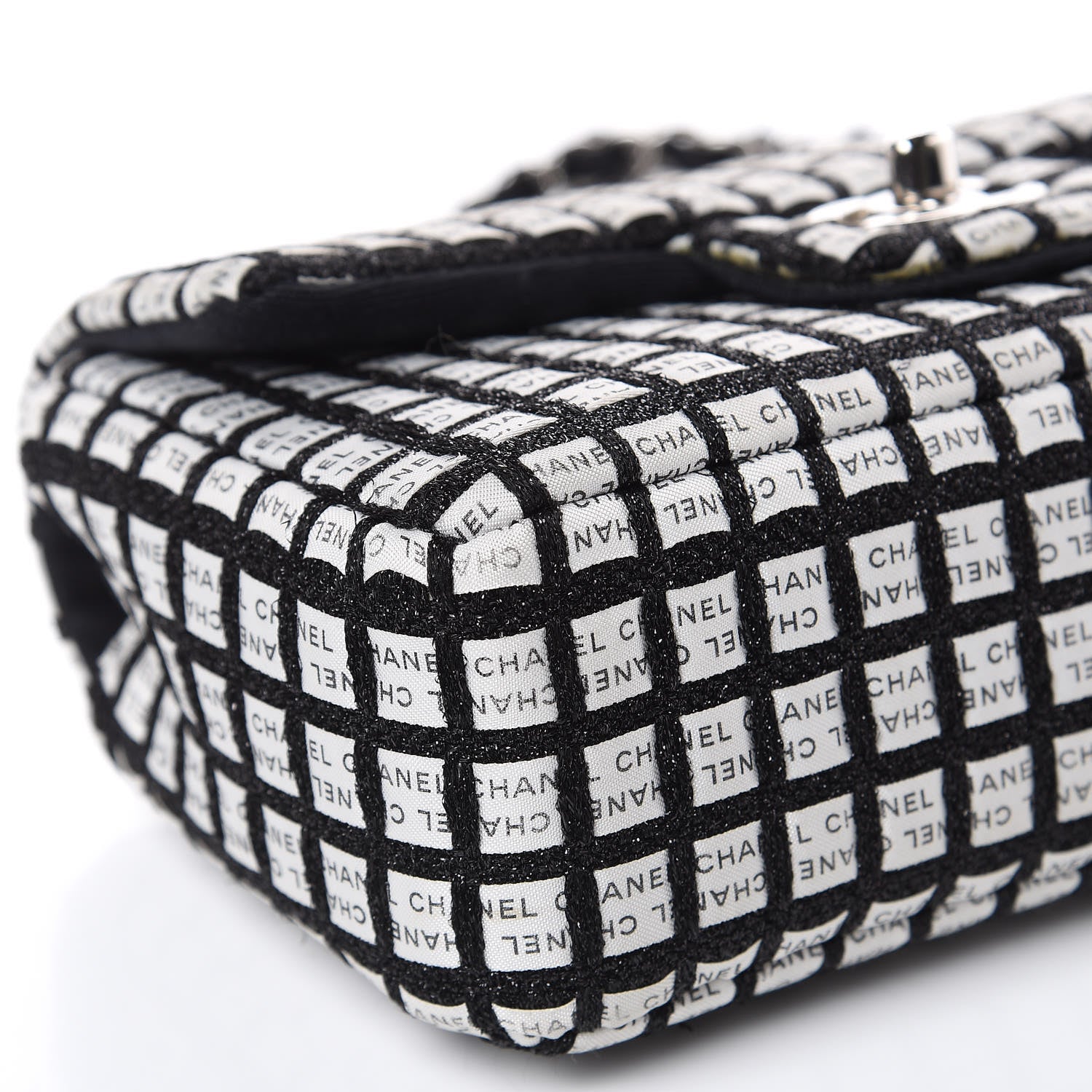 Chanel Ribbon Tweed Small Single Flap Black White 8 of 17
