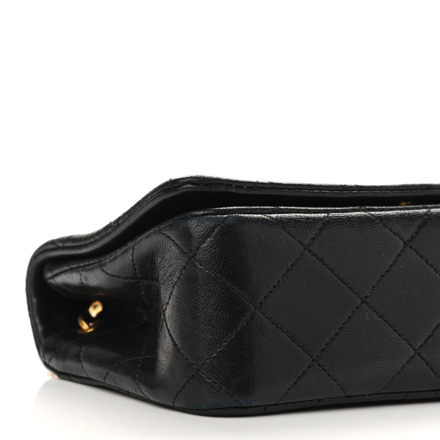 Lambskin Quilted Small Single Flap Black