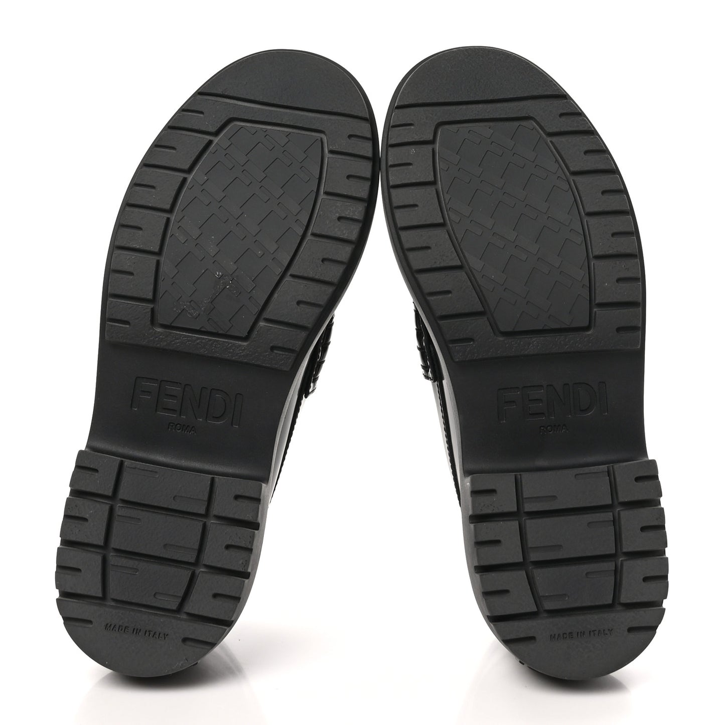 Vitello Abrasivato Fendigraphy 50mm Loafers 38.5 Black