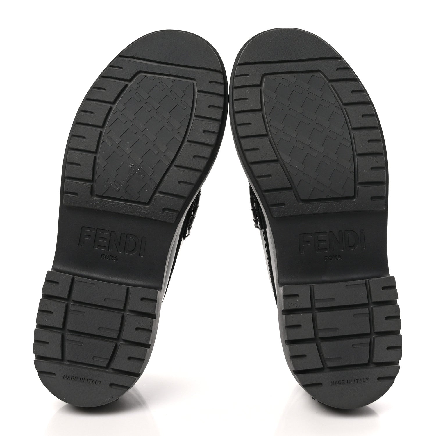 Fendi Vitello Abrasivato Fendigraphy 50mm Loafers 38.5 Black 6 of 12