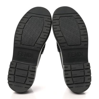Fendi Vitello Abrasivato Fendigraphy 50mm Loafers 38.5 Black 6 of 12