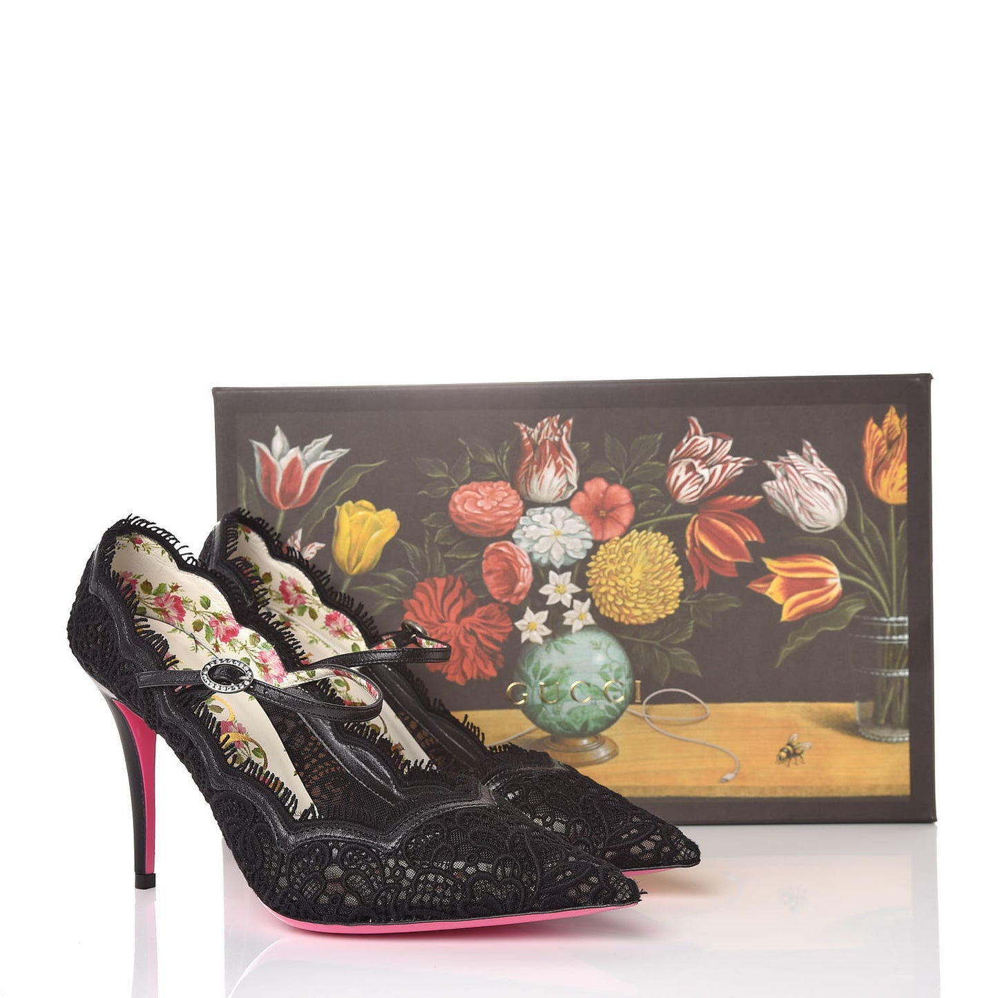 Lace Pizzo Venice Pumps 38 Black