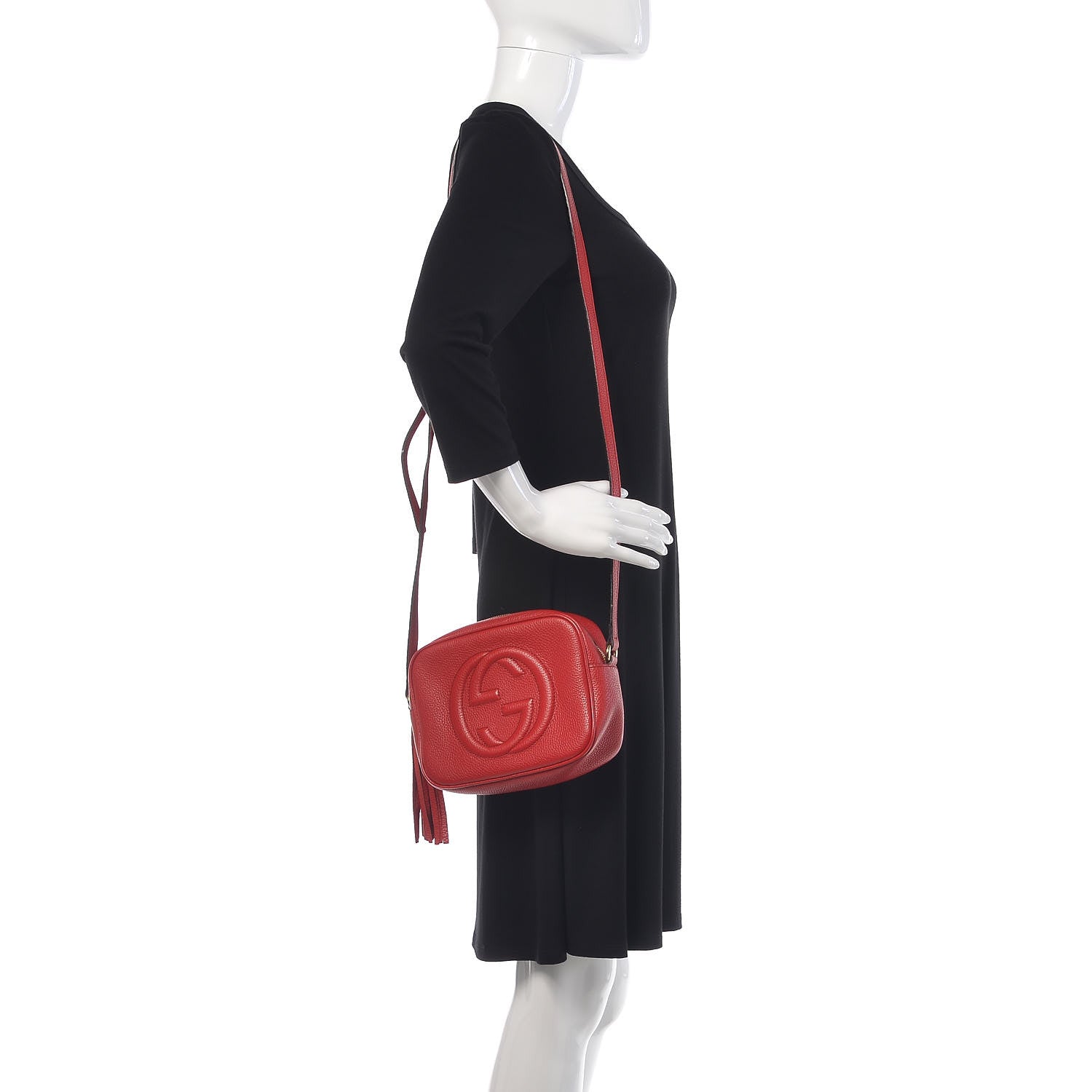 Gucci Pebbled Calfskin Small Soho Disco Bag Tabasco Red 2 of 14