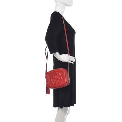 Gucci Pebbled Calfskin Small Soho Disco Bag Tabasco Red 2 of 14