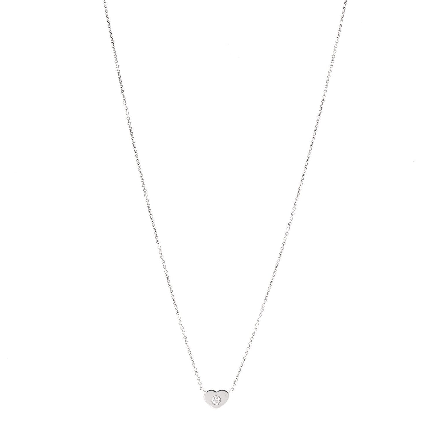 Sterling Silver Diamond Paloma Picasso Modern Heart Necklace