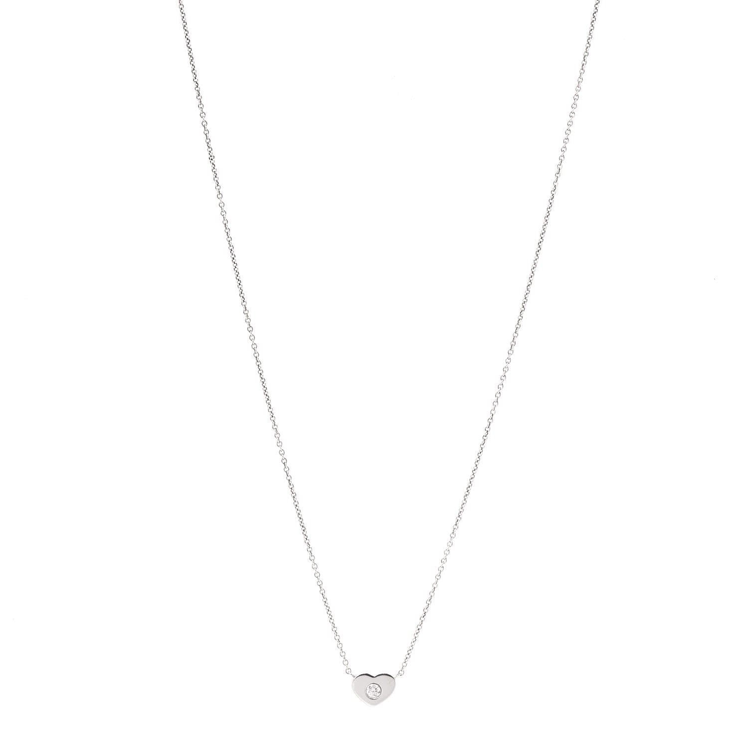 Tiffany Sterling Silver Diamond Paloma Picasso Modern Heart Necklace 1 of 5