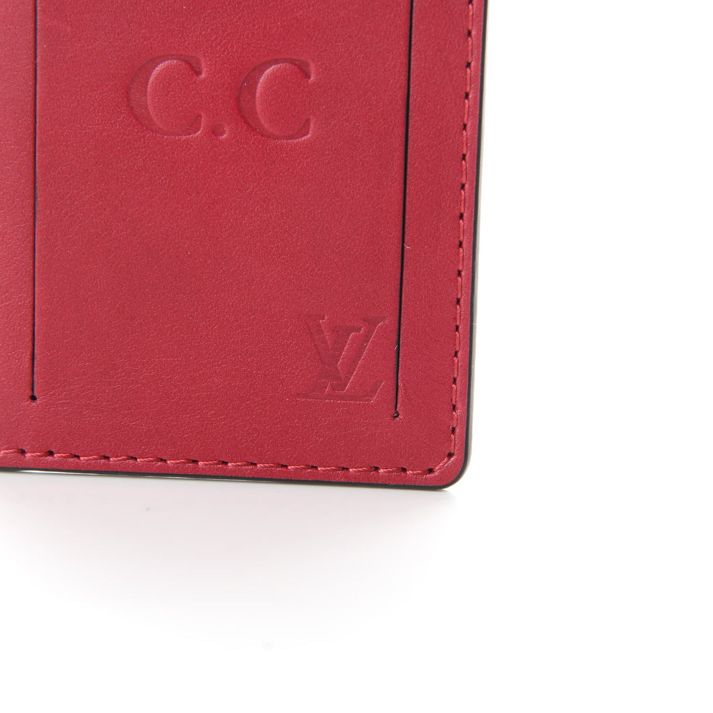 Calfskin Monogram Luggage Tag Fuchsia