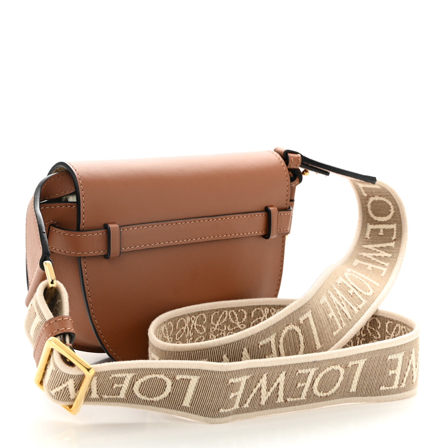 Loewe Calfskin Jacquard Mini Gate Dual Bag Tan 3 of 11