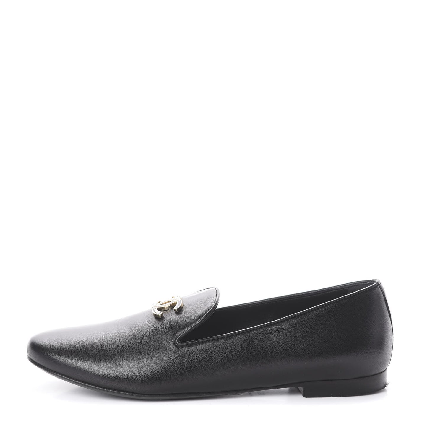 Lambskin CC Mocassin Loafers 38 Black