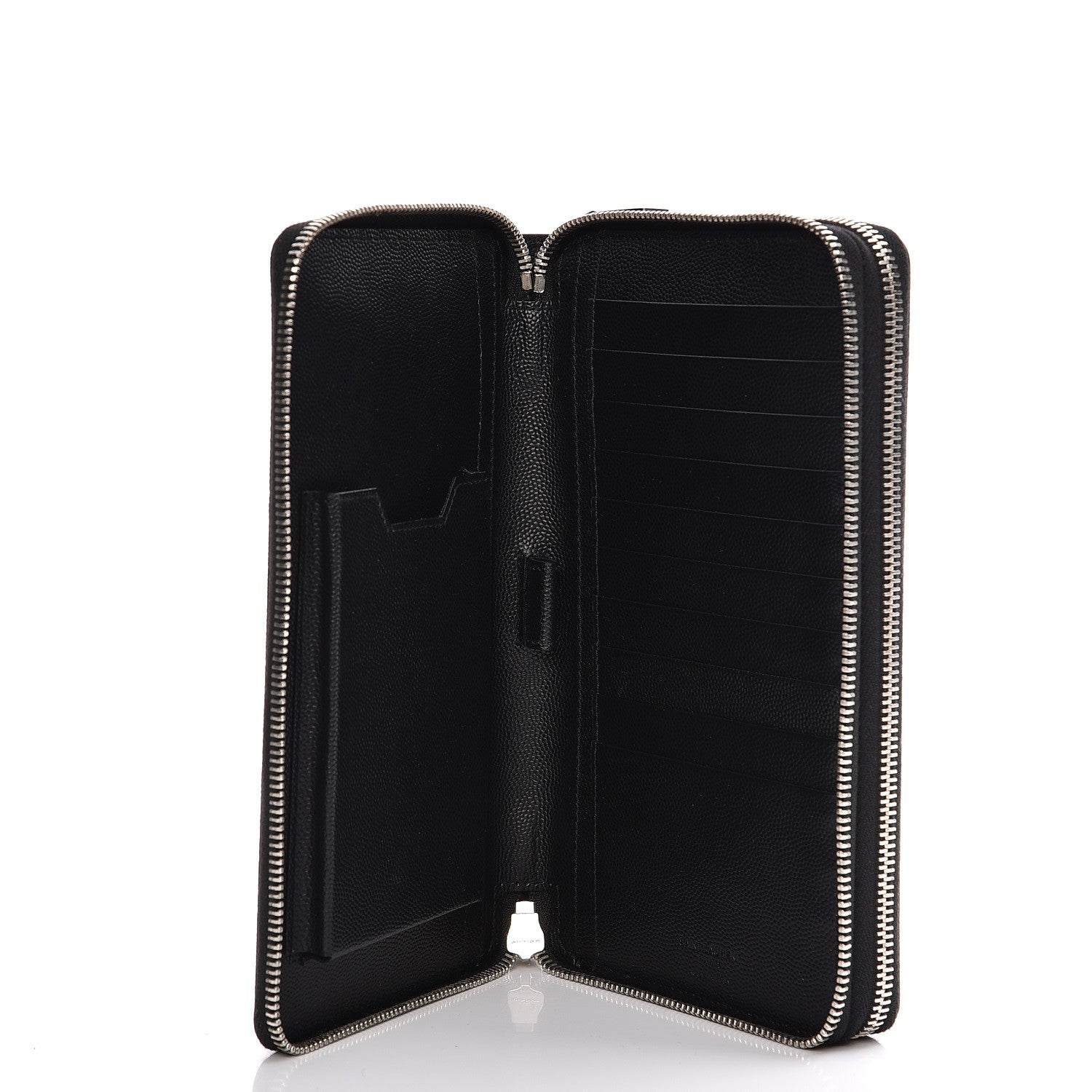 Saint Laurent Grain De Poudre Classic Zip Around Travel Organizer Wallet Black 6 of 10