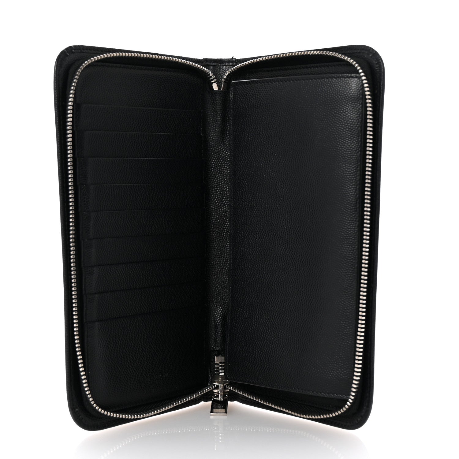 Saint Laurent Grain De Poudre Zip Around Travel Wallet Black 5 of 8