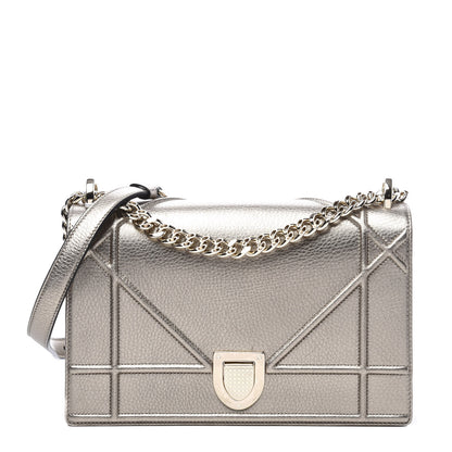 Christian Dior Metallic Grained Calfskin Medium Diorama Flap Bag Pale Gold 1 of 10