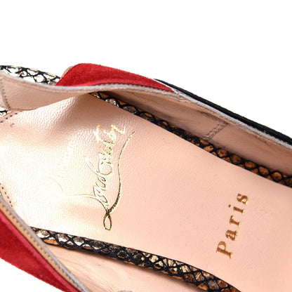 Christian Louboutin Suede Miralep 140 Pumps 36 Black Gold 9 of 10