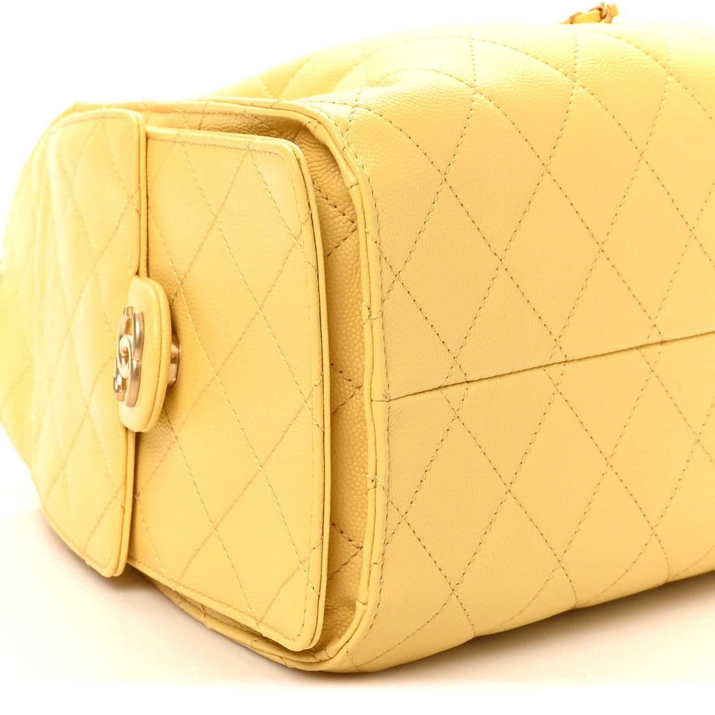 Caviar Quilted Small Chanel 25 Handbag Yellow Yellow