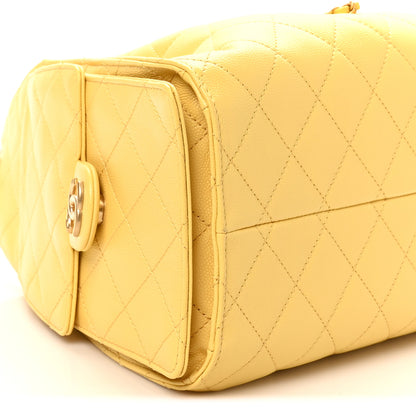 Chanel Caviar Quilted Small Chanel 25 Handbag Yellow Yellow 9 of 10