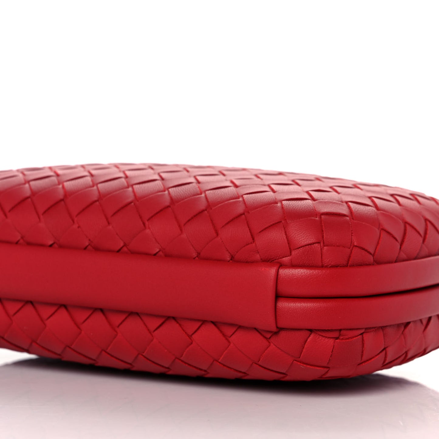 Nappa Intrecciato Chain Knot Clutch China Red
