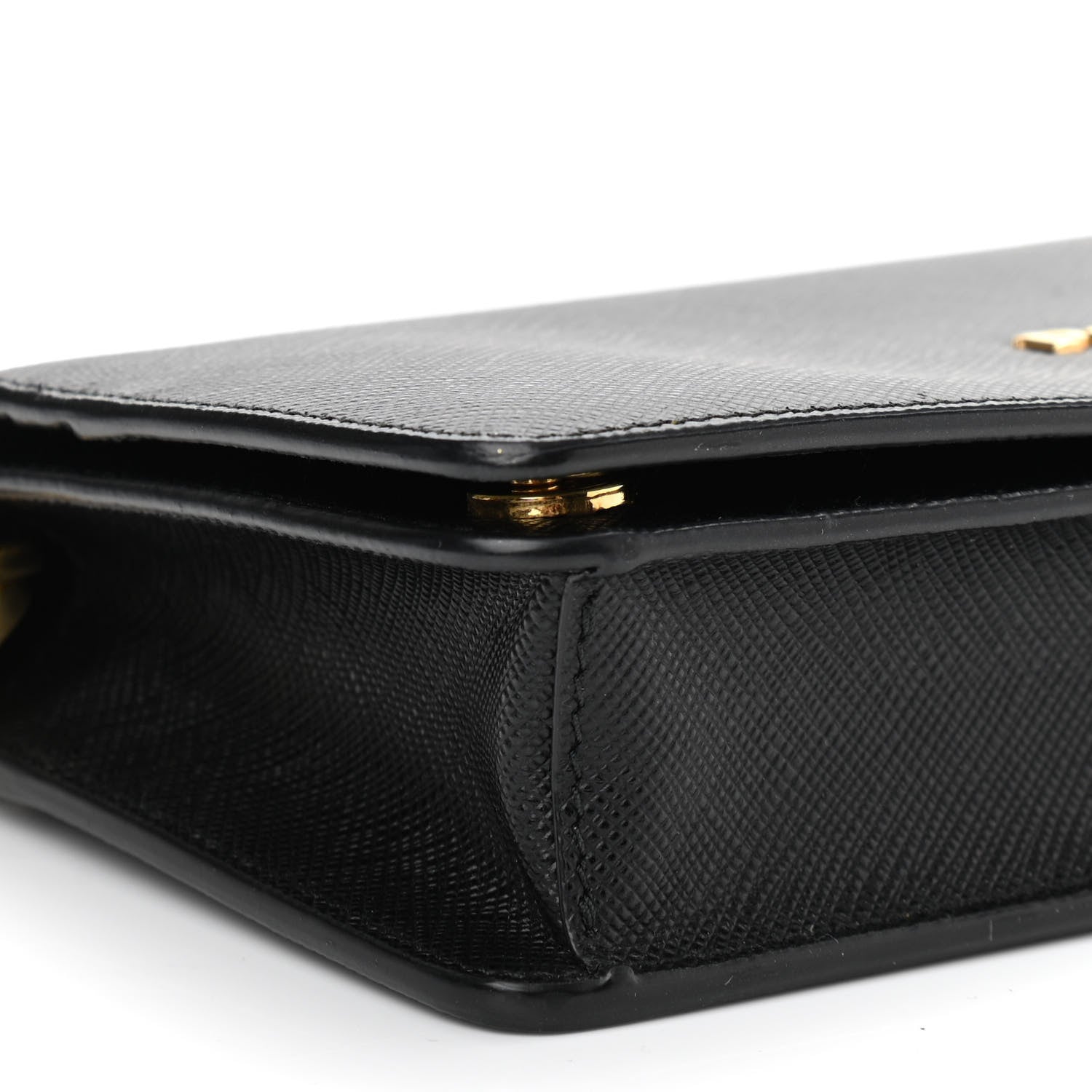 Prada Saffiano Metal Oro Mini Bag Black 7 of 9