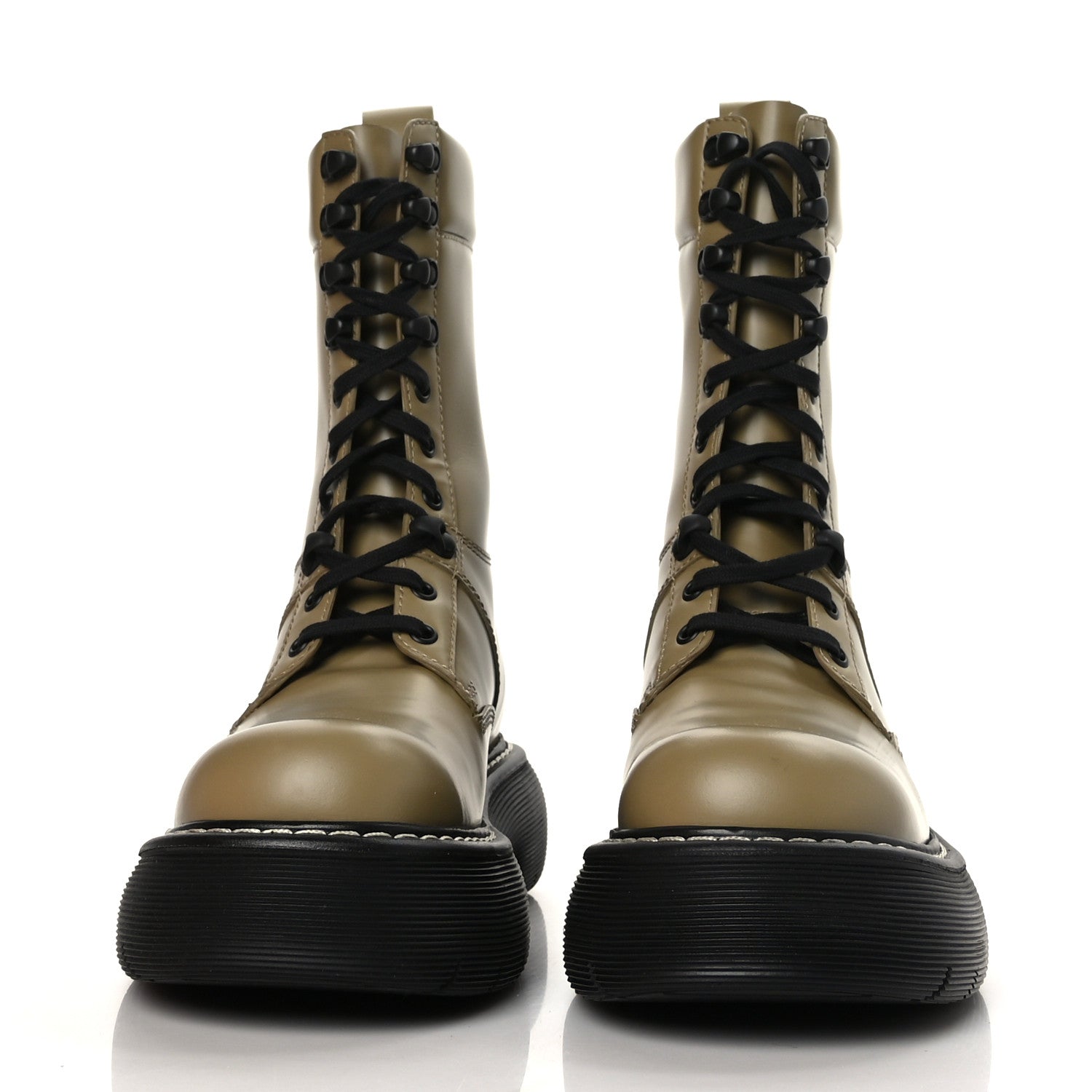 Bottega Veneta Calfskin The Swell Lace Up Boots 38.5 All Spice Black 3 of 7