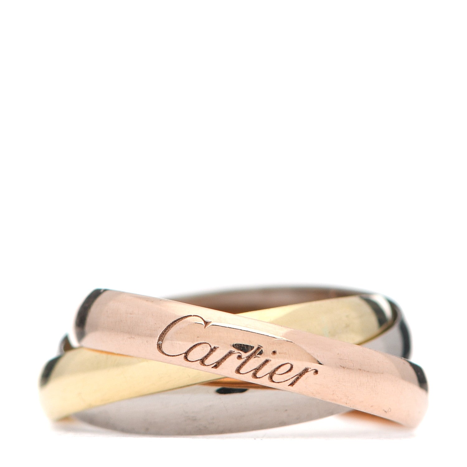 Cartier 18K Pink Yellow White Gold Classic Trinity Ring 44 3 1 of 6