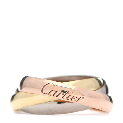 Cartier 18K Pink Yellow White Gold Classic Trinity Ring 44 3 1 of 6