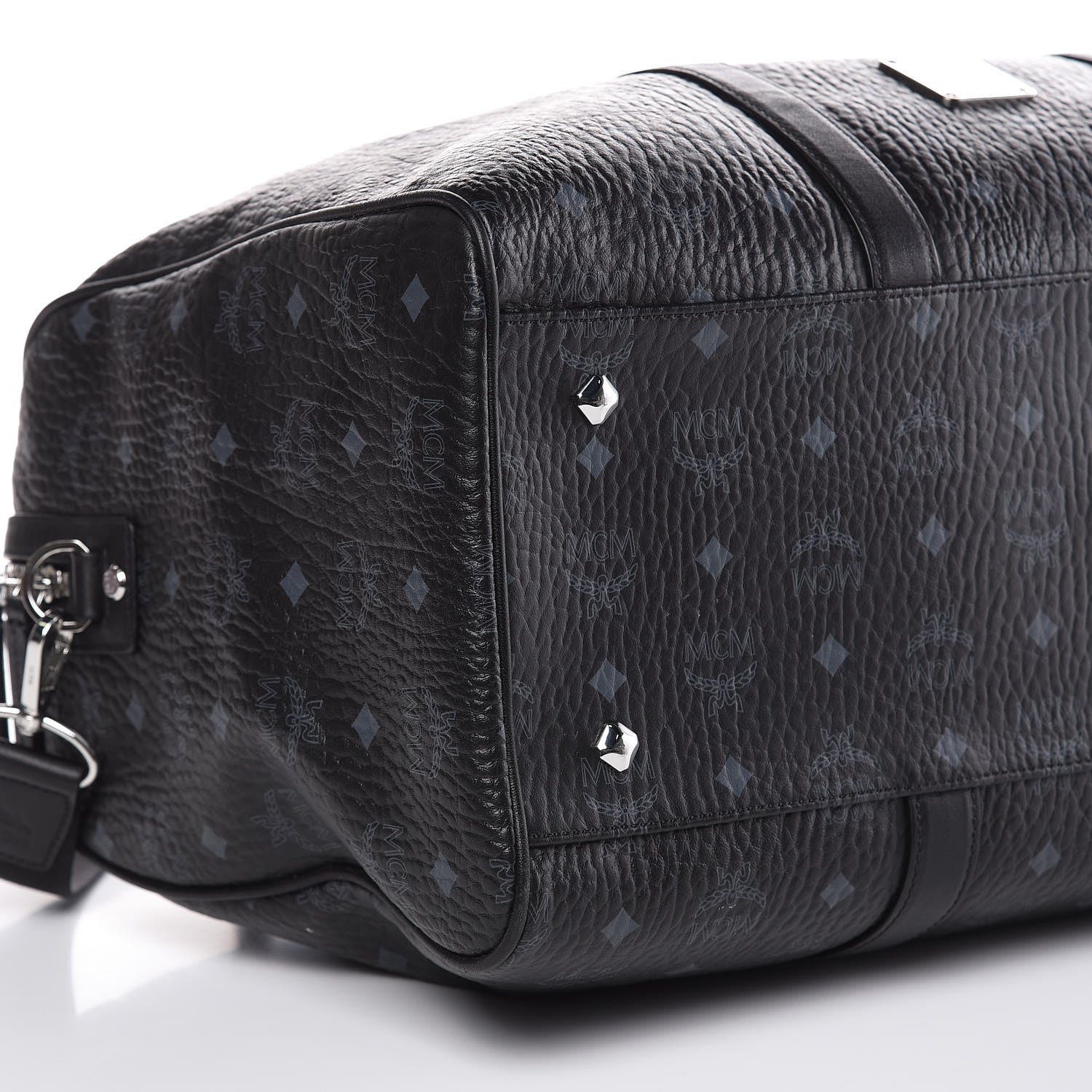 MCM Visetos Medium Traveler Weekender Duffle Bag Black 7 of 8