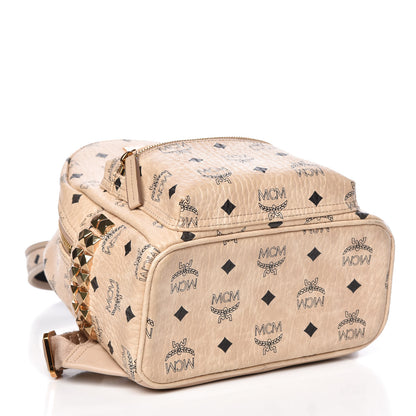 MCM Visetos Side Stud Mini Stark Backpack Beige 4 of 10