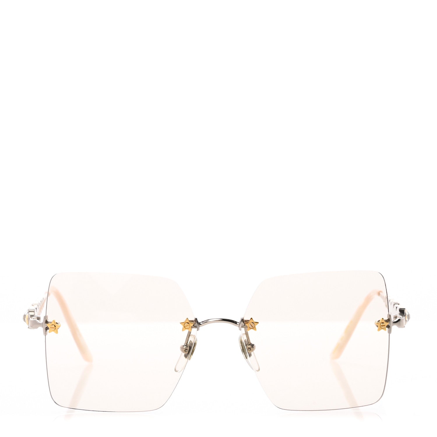 Gucci Crystal Metal Sunglasses GG0644S Gold Silver 2 of 8