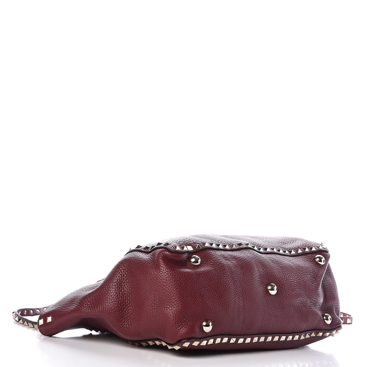 Pebbled Calfskin Medium Rockstud Tote Cremisi