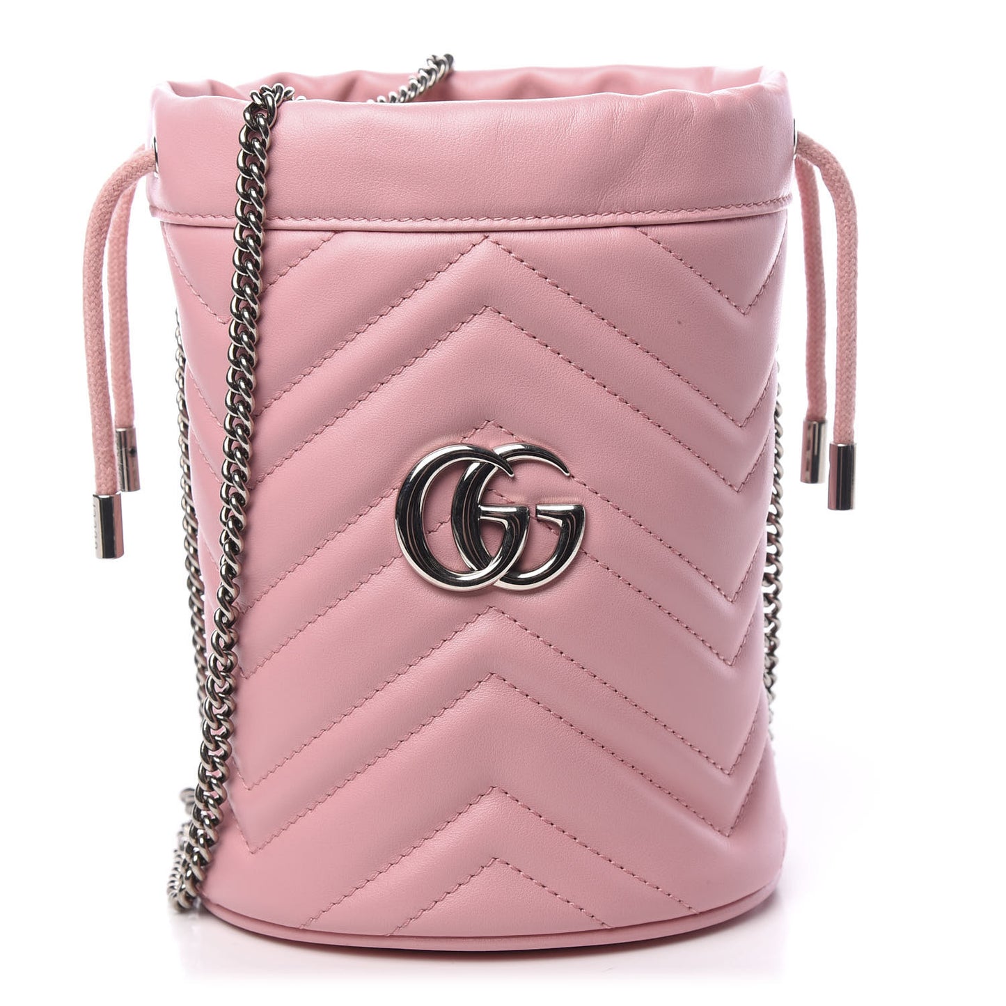 Calfskin Matelasse Mini GG Marmont 2.0 Bucket Bag Wild Rose