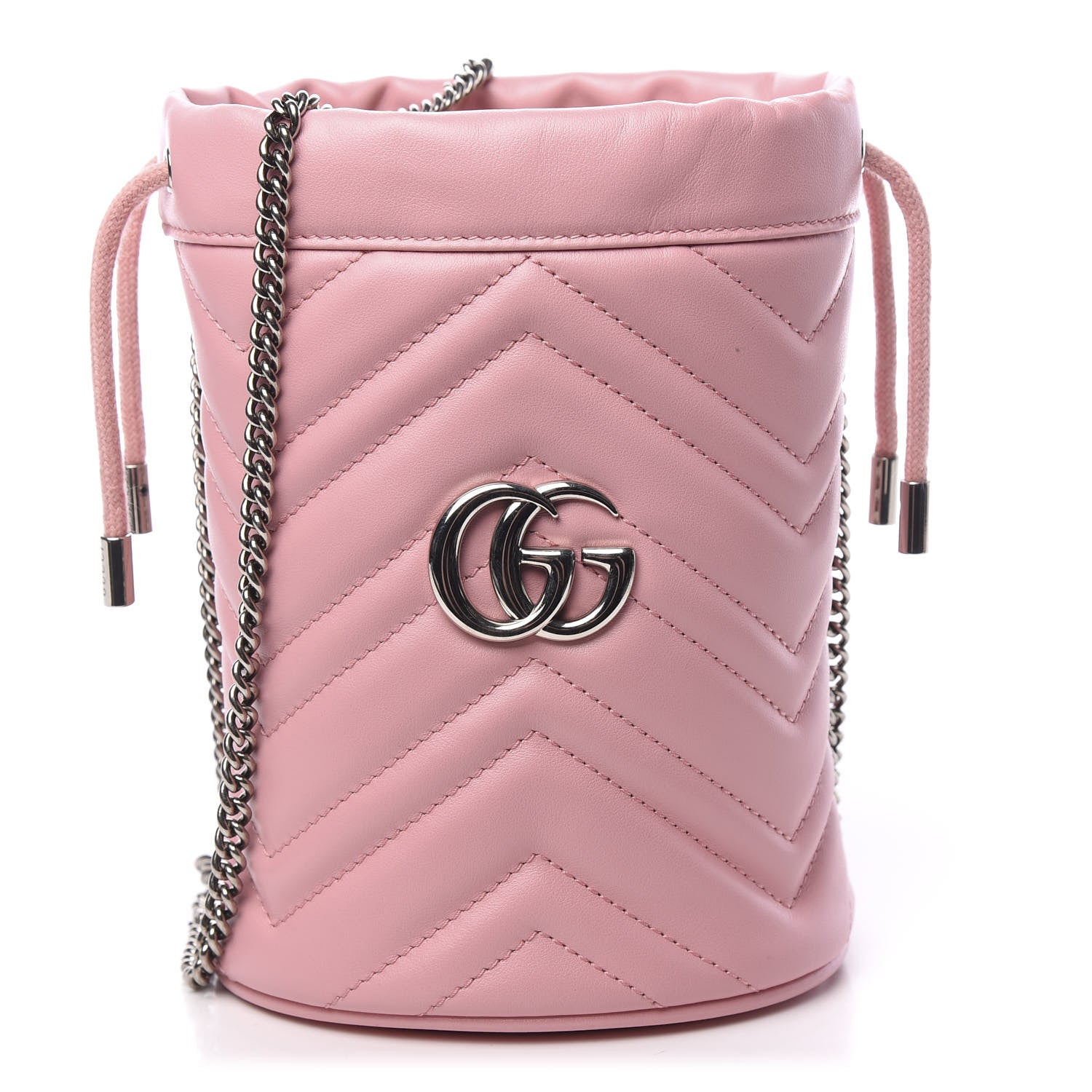 Gucci Calfskin Matelasse Mini GG Marmont 2.0 Bucket Bag Wild Rose 1 of 9