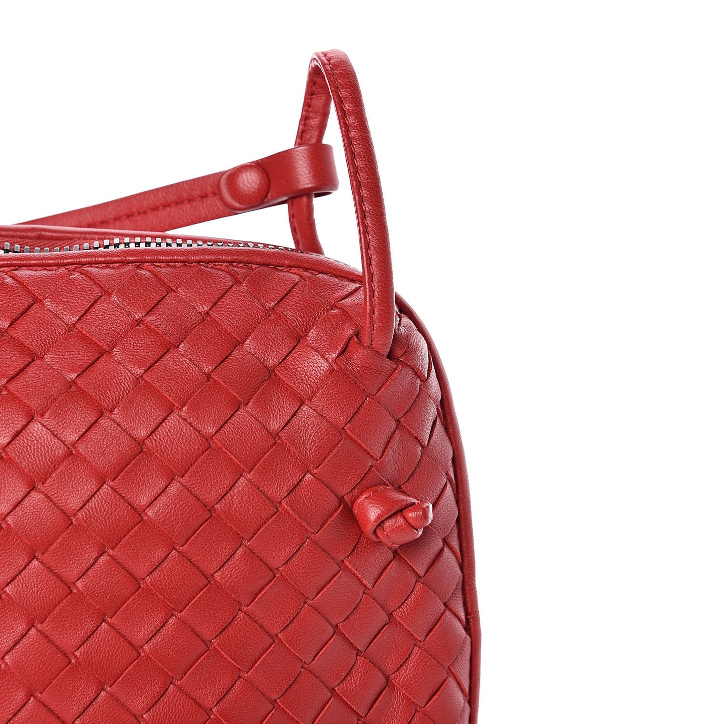 Nappa Intrecciato Nodini Crossbody Messenger Red