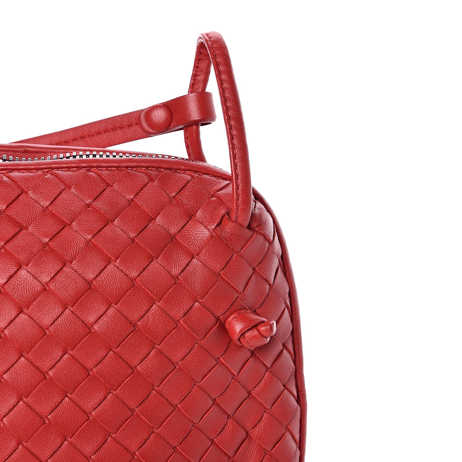 Bottega Veneta Nappa Intrecciato Nodini Crossbody Messenger Red 10 of 10
