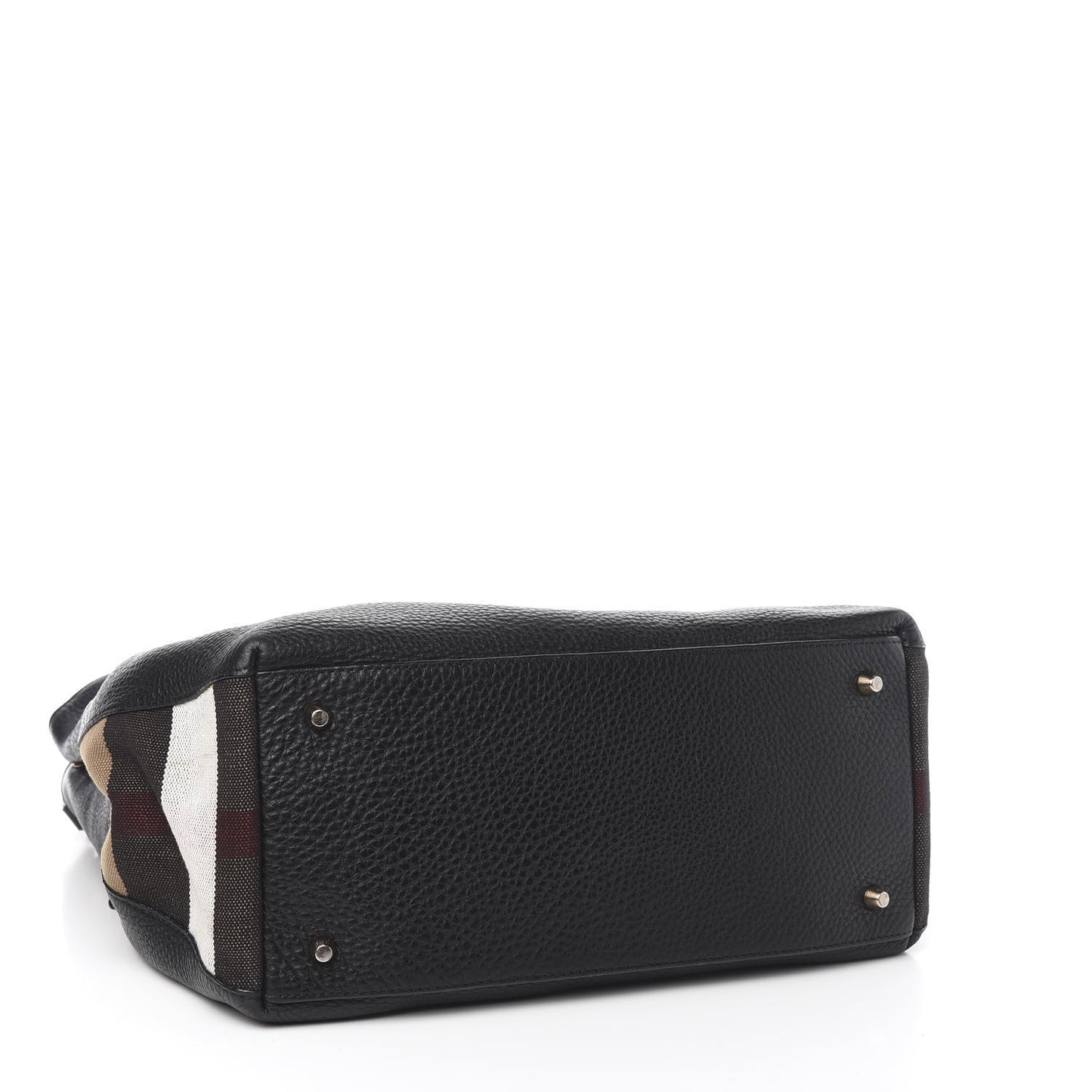 Grainy Calfskin House Check Medium Maidstone Black