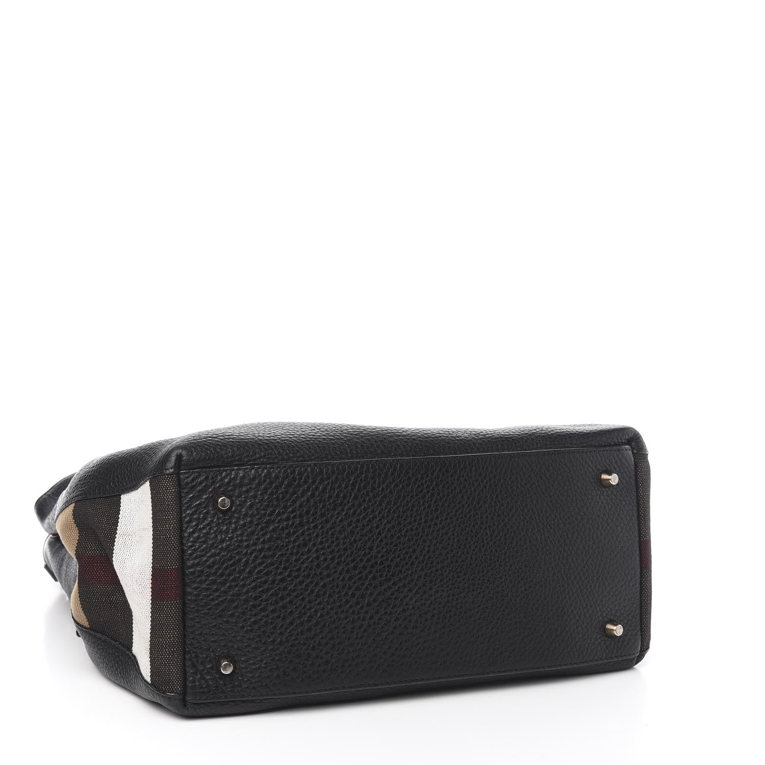 Burberry Grainy Calfskin House Check Medium Maidstone Black 4 of 13