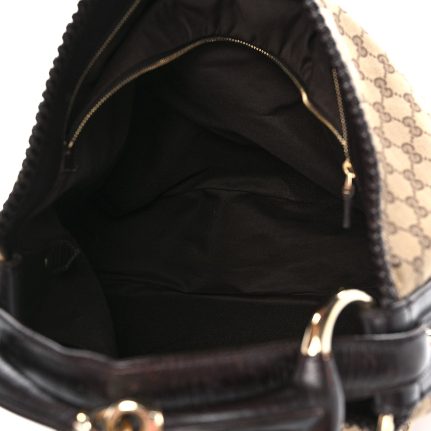 Monogram Large Horsebit Chain Hobo Dark Brown