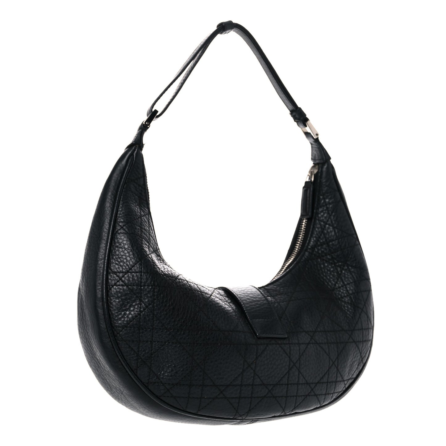 Grained Calfskin Cannage Hobo Black