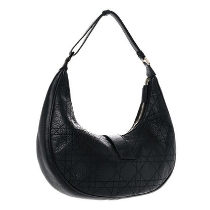 Christian Dior Grained Calfskin Cannage Hobo Black 2 of 24