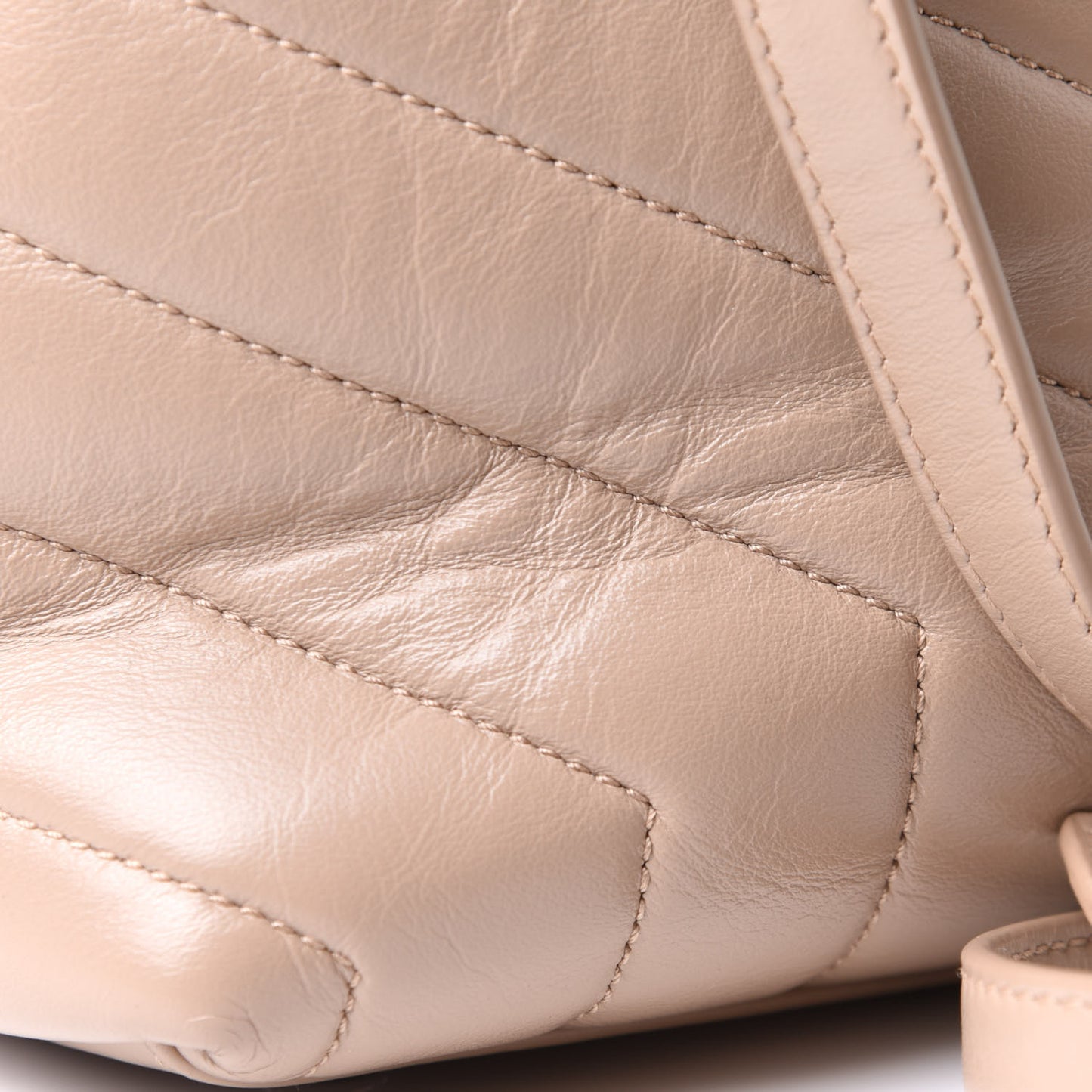 Calfskin Y Quilted Monogram Medium Loulou Chain Satchel Nude Powder