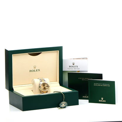 Rolex Stainless Steel 18K Yellow Gold Diamond 31mm Oyster Perpetual Datejust Watch Champagne 178273 10 of 10
