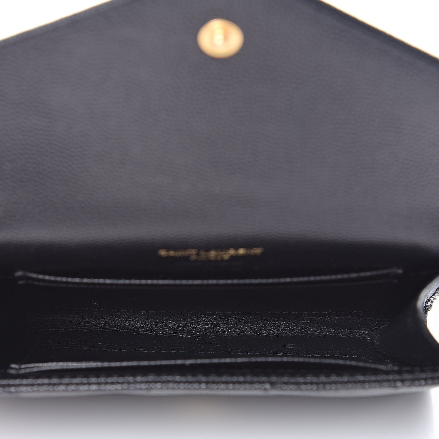 Grain De Poudre Matelasse Chevron Small Monogram Envelope Wallet Black