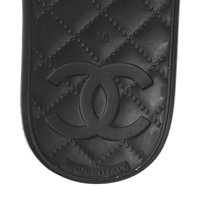 Chanel Thermoplastic PVC Camellia Mule Sandals 36 Black Ivory 8 of 10