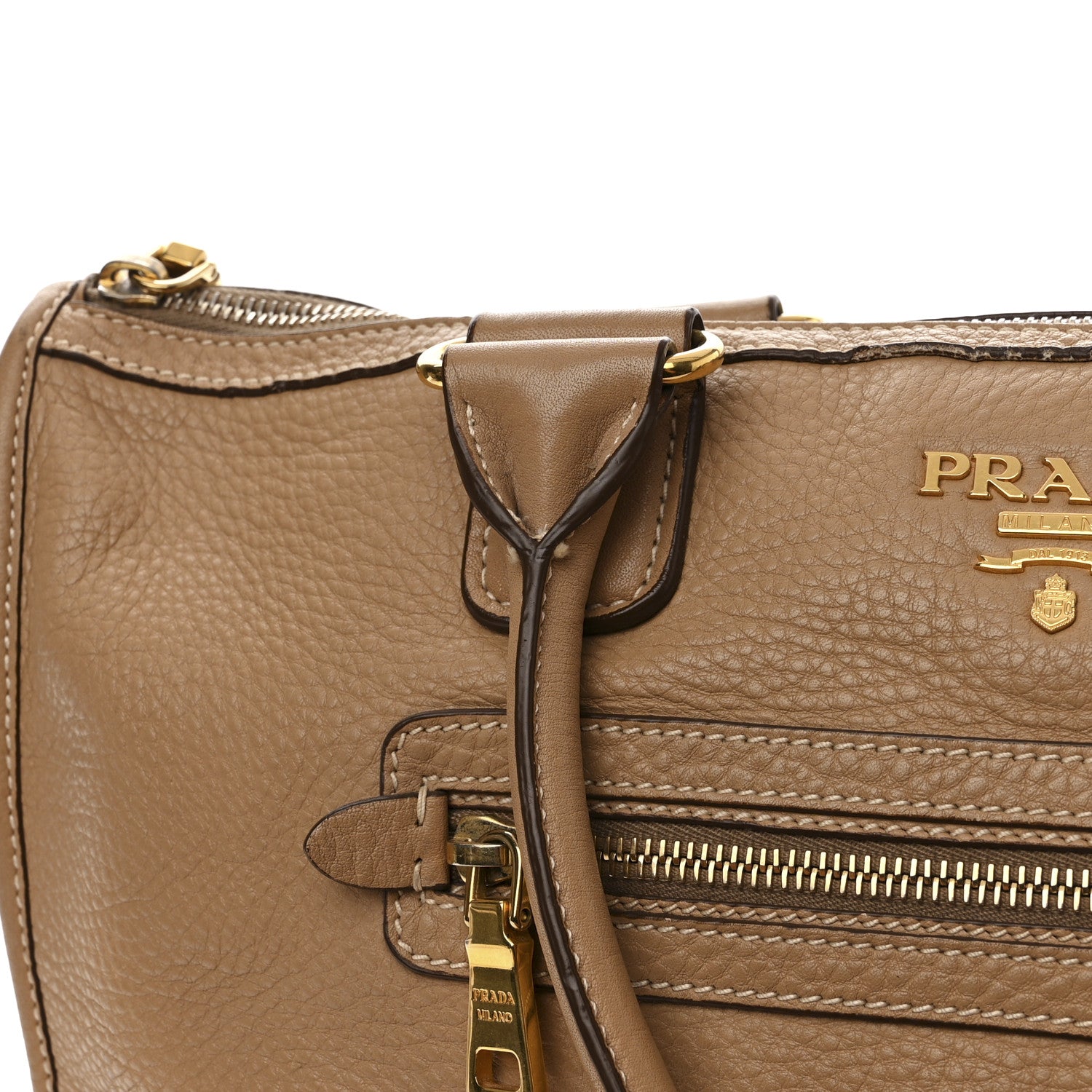 Prada Vitello Daino Shopping Satchel Caramel 19 of 20