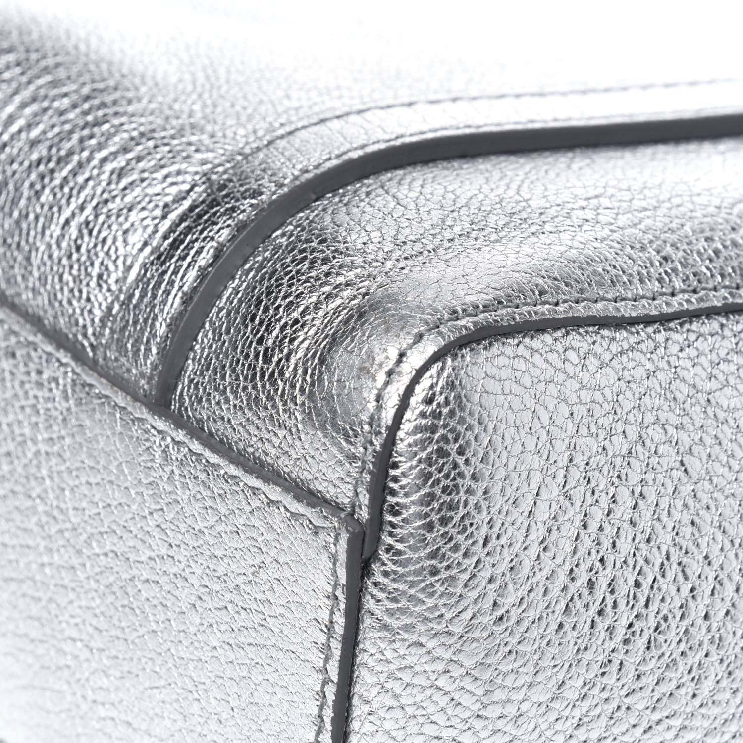Balenciaga Metallic Goatskin Logo XXS Everyday Tote Argent Black 11 of 16
