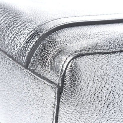 Balenciaga Metallic Goatskin Logo XXS Everyday Tote Argent Black 11 of 16