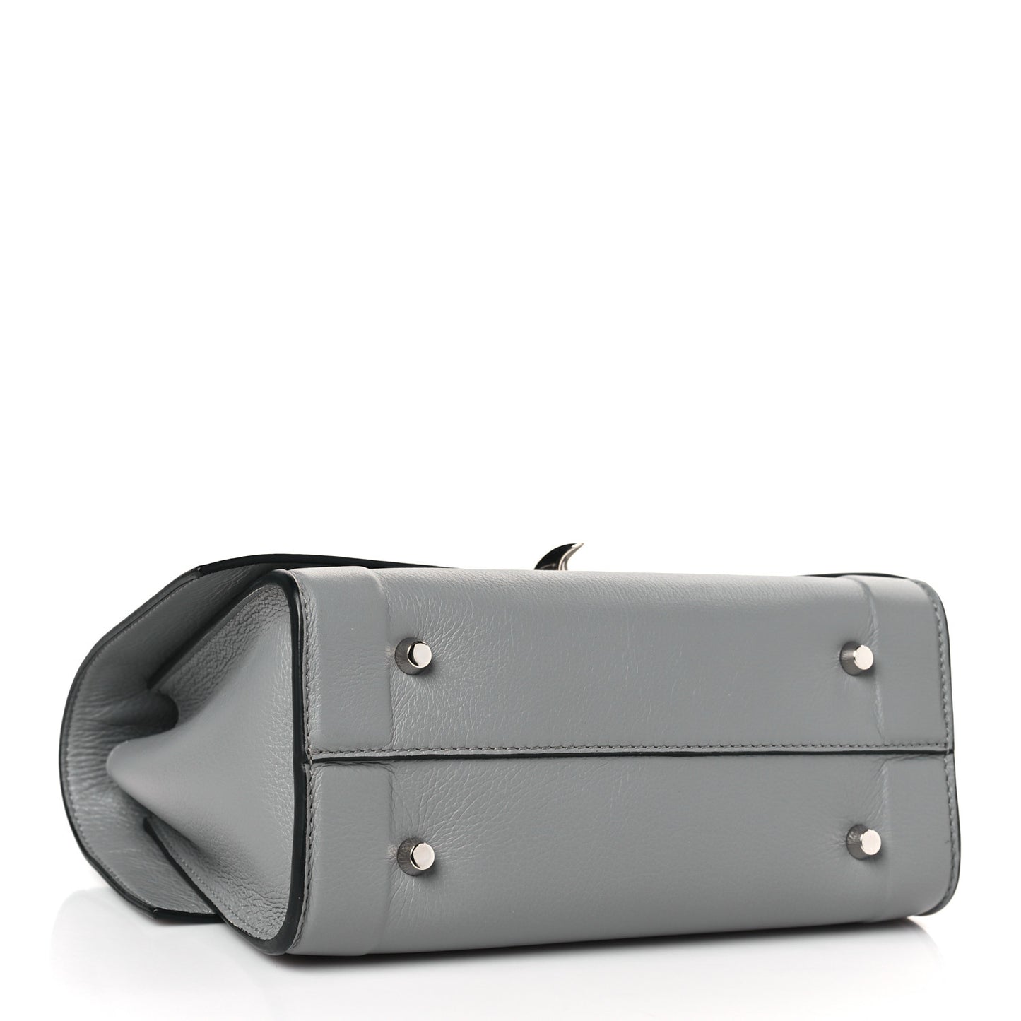 Grained Calfskin Mini Shark Lock Satchel Grey