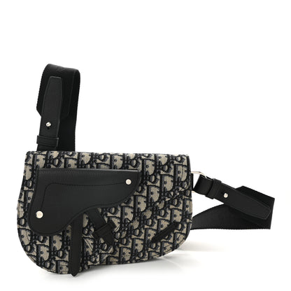 Christian Dior Oblique Saddle Messenger Pouch Beige Black 1 of 10