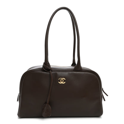 Chanel Calfskin Large Perfect Bowling Bag Dark Brown 1 of 10
