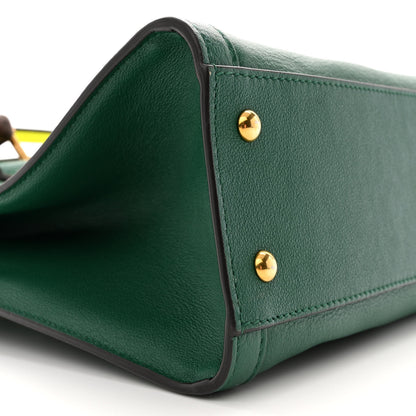 Gucci Wonka Grain Calfskin Small Diana Tote Bag Green Yellow Fluo 9 of 10