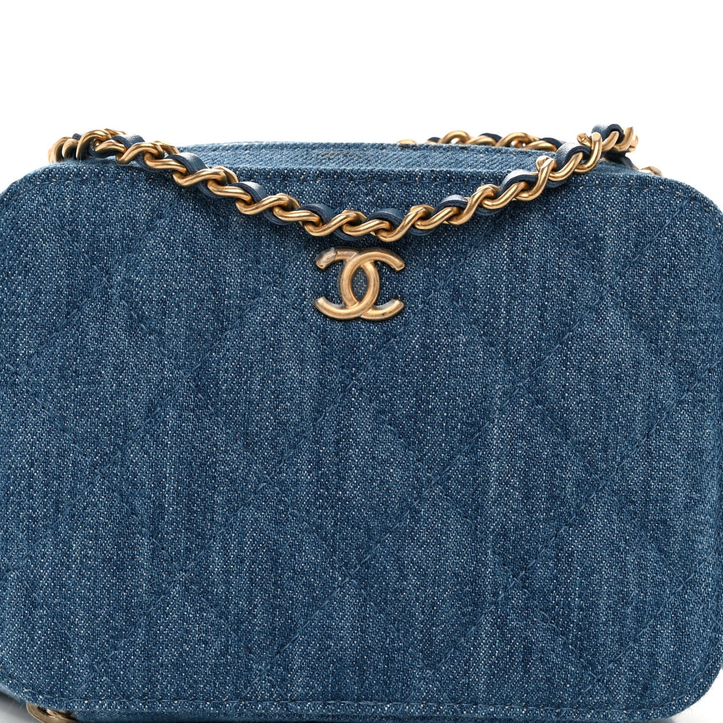 Denim Quilted CC Pearl Crush Camera Case Blue